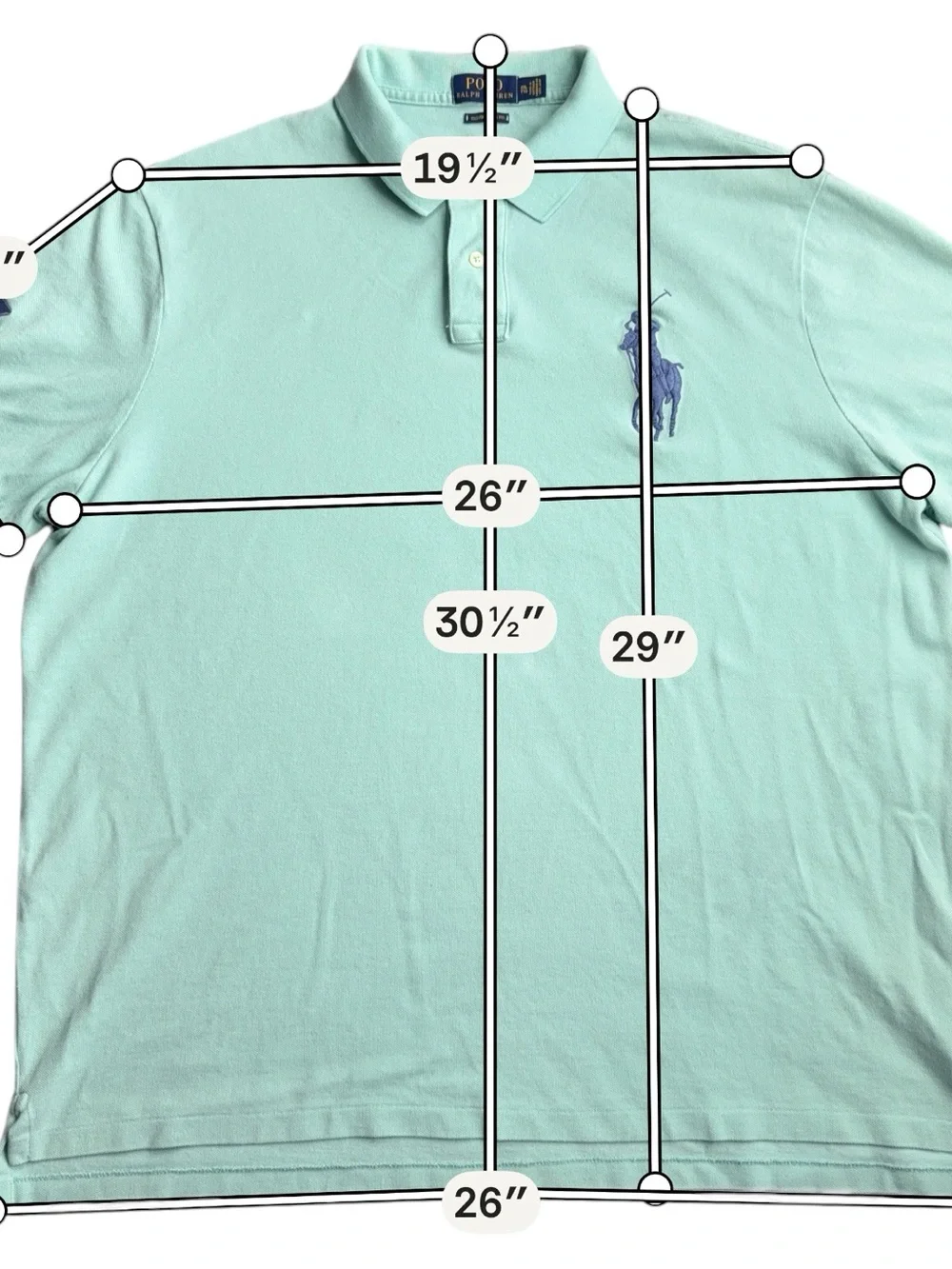 Polo Ralph Lauren Men’s XXL Custom Slim Fit Big Pony #2 Polo Shirt Mint Green